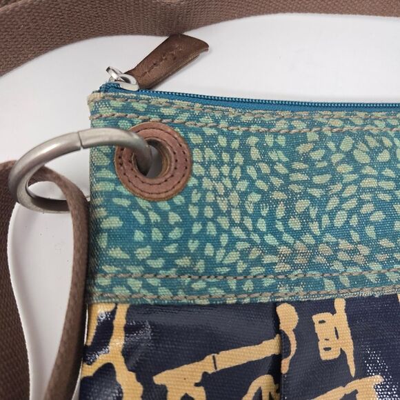FOSSIL Key Per Crossbody Shoulder Bag Coated Canvas Adjustable Strap Y2K - Picture 3 of 16